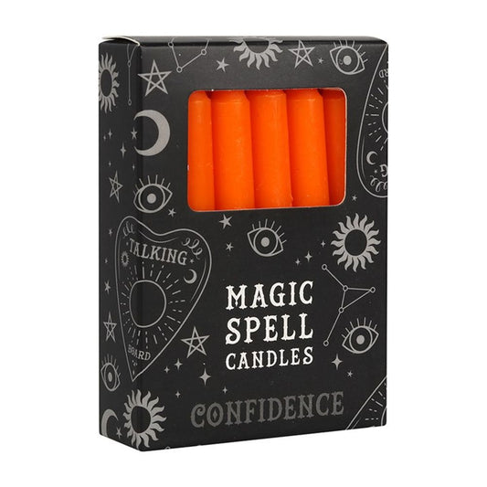 Set of 12 Orange 'Confidence' Spell Candles