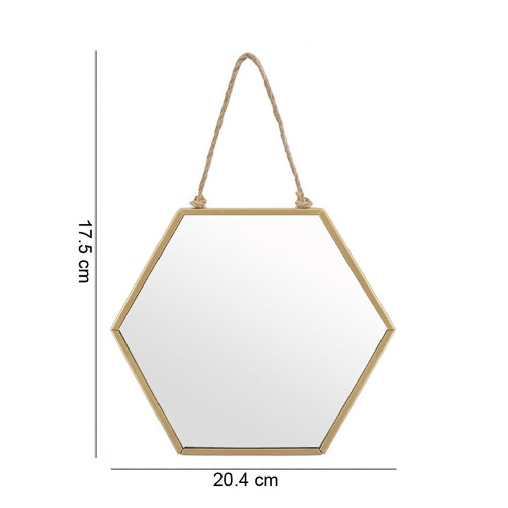 Small Gold Geometric Mirror