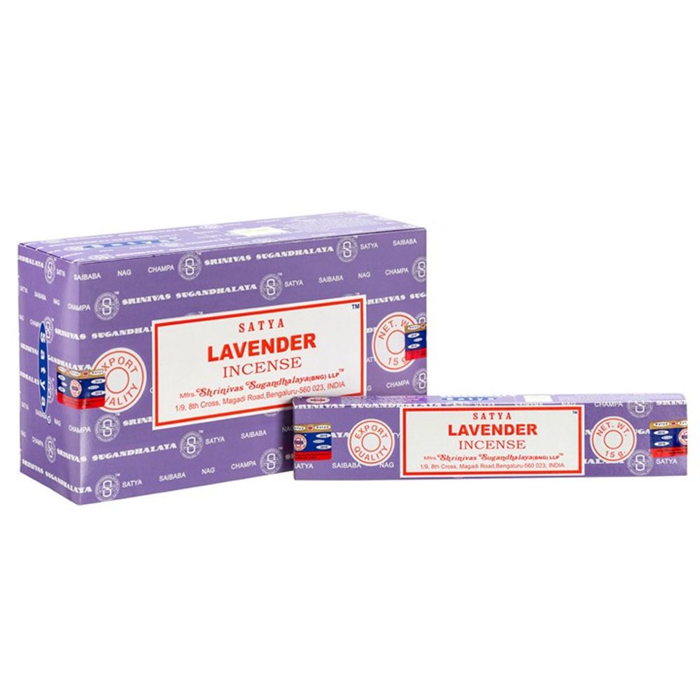 Set of 12 Packets of Lavender Incense Sticks by Satya