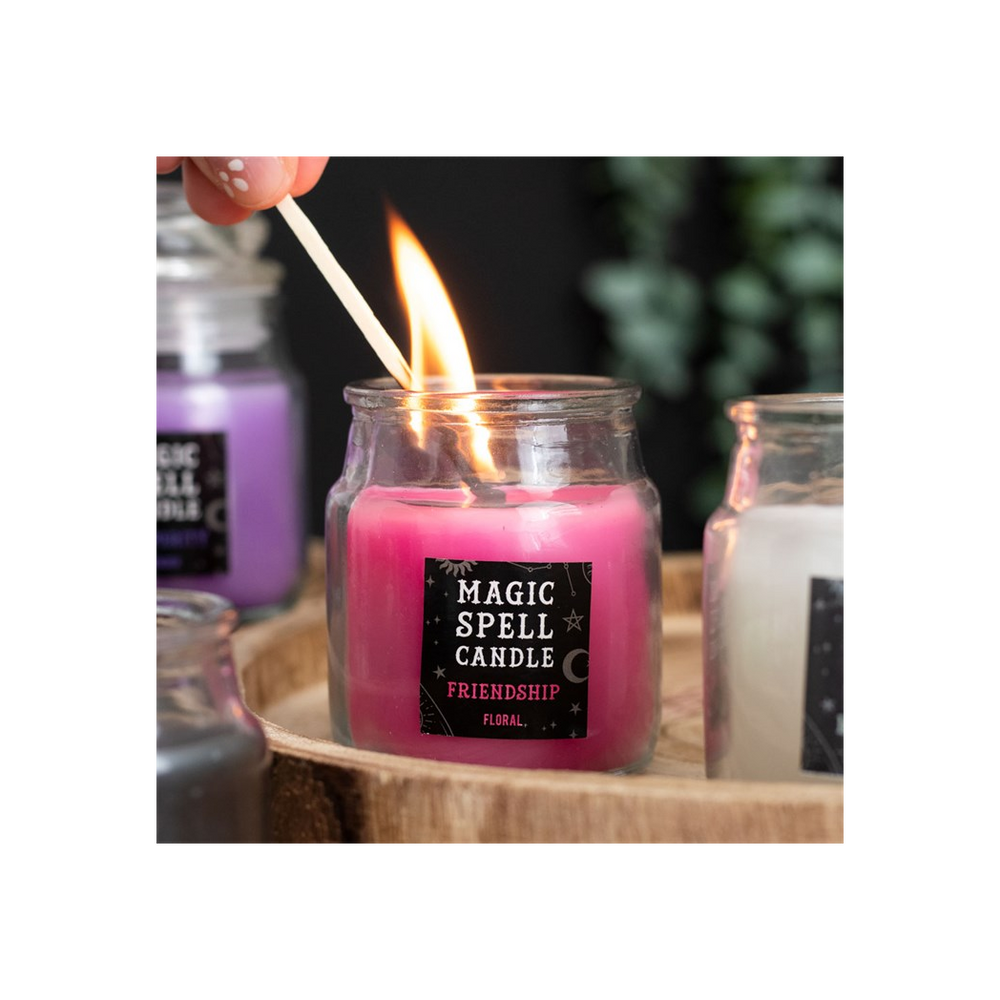 Floral 'Friendship' Spell Candle Jar