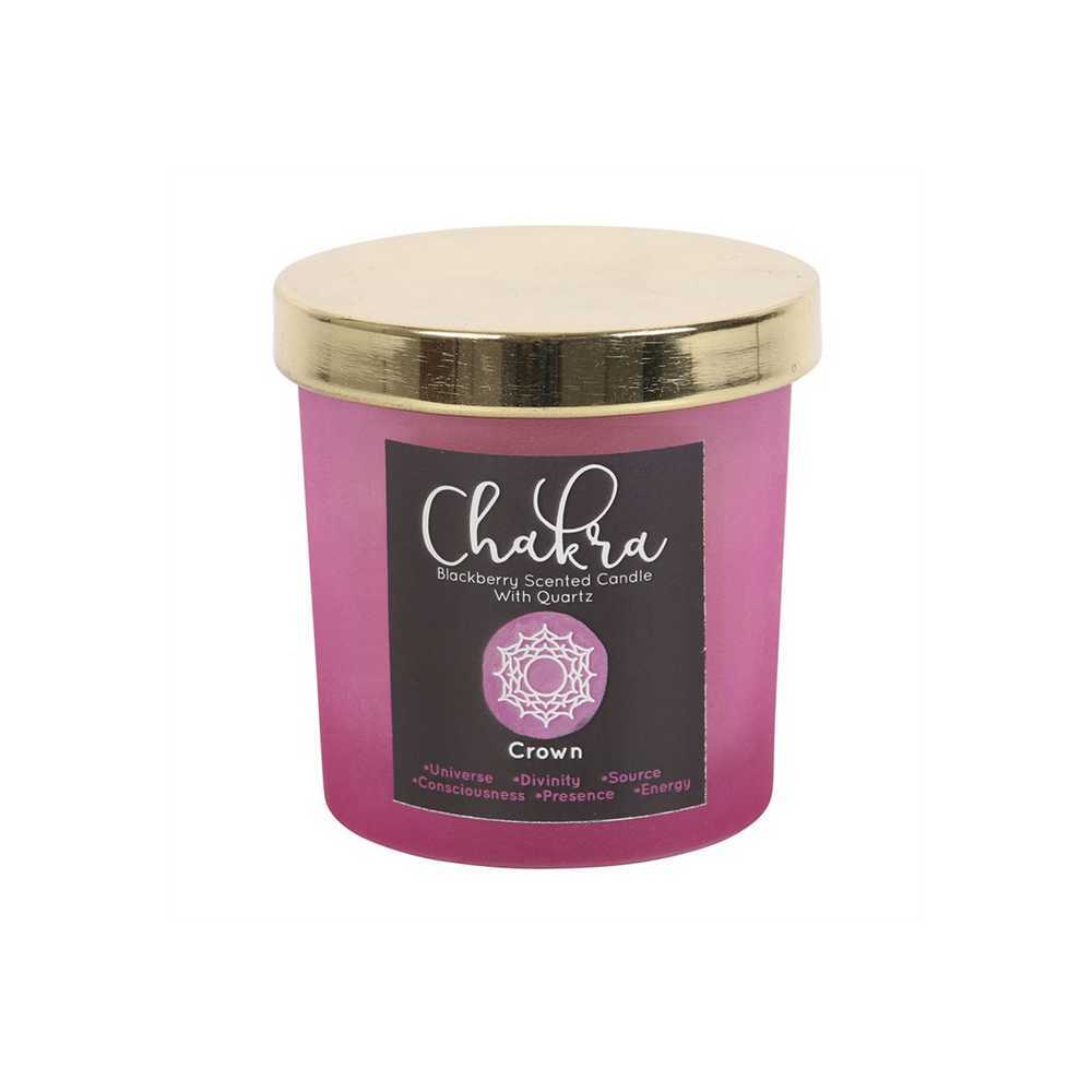 Crown Chakra Blackberry Crystal Chip Candle