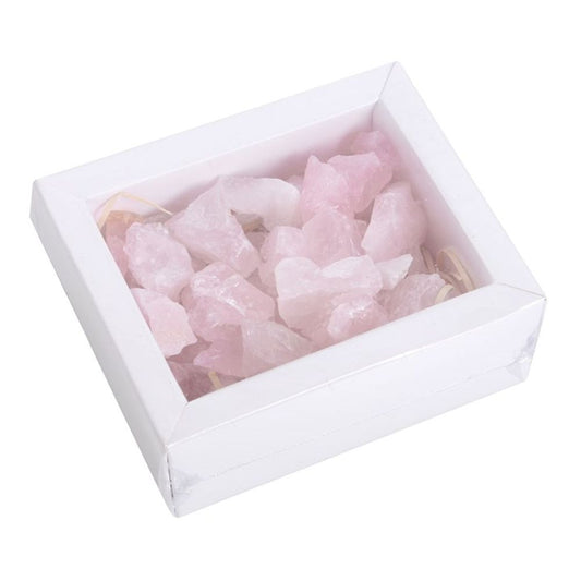 Box of Rose Quartz Rough Crystal Chips