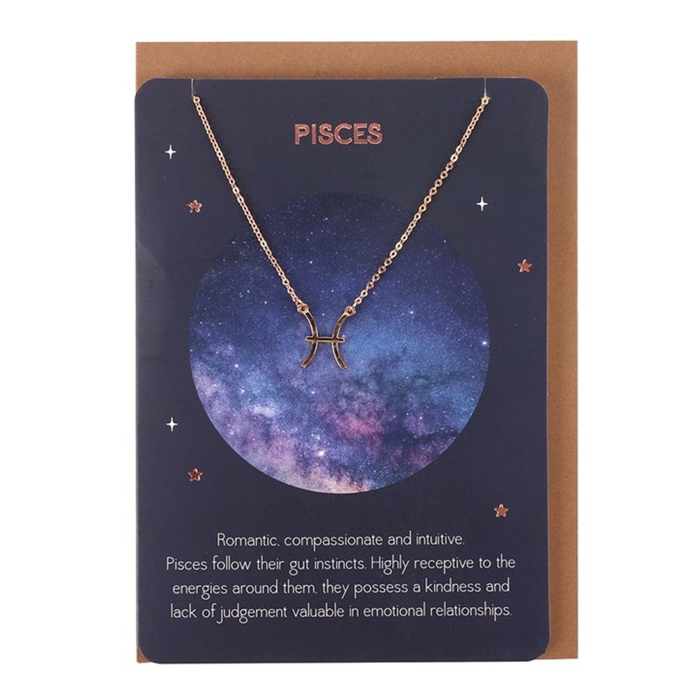 Pisces Zodiac Necklace Card