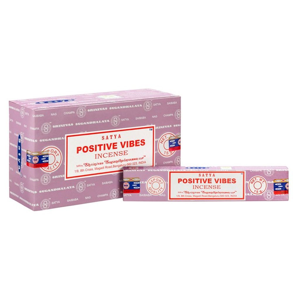 Set of 12 Packets of Positive Vibes Incense Sticks by Satya