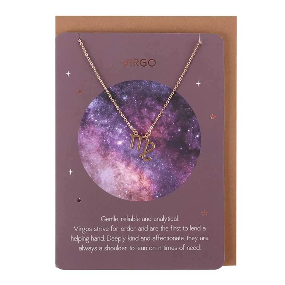 Virgo Zodiac Necklace Card